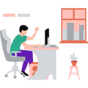 پیش‌نمایش فایل employee-is-working-on-his-desk-10212765 از پک فضای کار