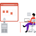 پیش‌نمایش فایل employee-is-working-remotely-10212753 از پک فضای کار
