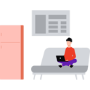 پیش‌نمایش فایل employee-is-working-remotely-10212762 از پک فضای کار
