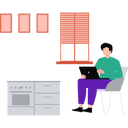 پیش‌نمایش فایل employee-is-working-remotely-10212789 از پک فضای کار