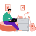 پیش‌نمایش فایل employee-is-working-remotely-10212795 از پک فضای کار