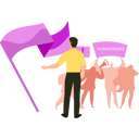 پیش‌نمایش فایل activist-is-leading-the-protest-10283781 از پک حقوق بشر