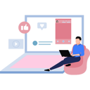 پیش‌نمایش فایل boy-using-social-media-on-laptop-10292179 از پک شبکه اجتماعی