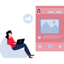 پیش‌نمایش فایل girl-is-liking-the-post-on-social-media-10292163 از پک شبکه اجتماعی