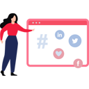 پیش‌نمایش فایل girl-is-posting-online-using-hashtags-10292175 از پک شبکه اجتماعی