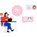 پیش‌نمایش فایل employee-is-giving-24-hours-customer-service-10296319 از پک برنامه وب و موبایل