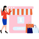 پیش‌نمایش فایل girl-is-doing-online-shopping-10296321 از پک برنامه وب و موبایل