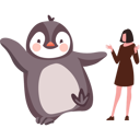 پیش‌نمایش فایل girl-is-having-fun-with-penguin-10298857 از پک روز جهانی پنگوئن