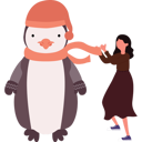پیش‌نمایش فایل girl-is-putting-scarf-around-penguins-neck-10298826 از پک روز جهانی پنگوئن