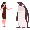 پیش‌نمایش فایل girl-is-standing-near-penguin-10298847 از پک روز جهانی پنگوئن