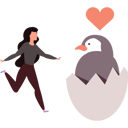 پیش‌نمایش فایل girl-is-watching-penguin-hatched-from-an-egg-10298827 از پک روز جهانی پنگوئن
