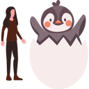 پیش‌نمایش فایل girl-is-watching-penguin-hatched-from-an-egg-10298858 از پک روز جهانی پنگوئن