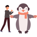 پیش‌نمایش فایل penguin-hugs-a-boy-10298865 از پک روز جهانی پنگوئن