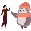 پیش‌نمایش فایل penguin-is-approaching-girl-10298832 از پک روز جهانی پنگوئن