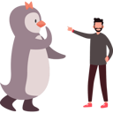 پیش‌نمایش فایل penguin-is-showing-love-towards-boy-10298828 از پک روز جهانی پنگوئن