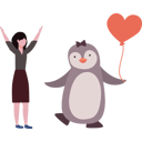 پیش‌نمایش فایل penguin-shows-love-towards-girl-10298830 از پک روز جهانی پنگوئن