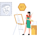 پیش‌نمایش فایل girl-is-making-sketch-of-crypto-currency-market-10311037 از پک ان‌اف‌تی (توکن غیرمثلی)