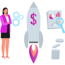 پیش‌نمایش فایل girl-is-looking-at-the-dollar-rocket-10311627 از پک کسب و کار هوشمند
