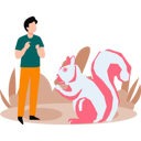 پیش‌نمایش فایل boy-is-watching-squirrel-in-forest-10364550 از پک حیات وحش