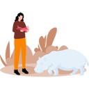 پیش‌نمایش فایل girl-is-gathering-wood-for-camp-fire-and-watching-hippo-10364531 از پک حیات وحش