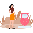 پیش‌نمایش فایل girl-is-watching-an-owl-10364537 از پک حیات وحش