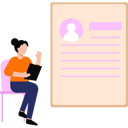 پیش‌نمایش فایل girl-looking-at-profile-resume-10333741 از پک شخصیت