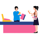پیش‌نمایش فایل girl-is-talking-to-the-cashier-10375558 از پک فعالیت‌های روزمره