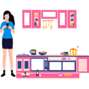 پیش‌نمایش فایل girl-is-using-phone-in-kitchen-10375548 از پک فعالیت‌های روزمره