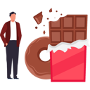 پیش‌نمایش فایل boy-is-looking-at-the-chocolate-bar-and-donut-10322304 از پک روز جهانی نوتلا