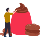پیش‌نمایش فایل boy-is-looking-at-the-chocolate-cup-and-biscuit-10322221 از پک روز جهانی نوتلا
