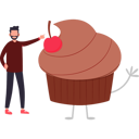 پیش‌نمایش فایل boy-is-pointing-at-chocolate-cupcake-with-cherry-on-top-10322317 از پک روز جهانی نوتلا