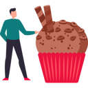 پیش‌نمایش فایل boy-is-showing-a-chocolate-muffin-10322334 از پک روز جهانی نوتلا