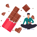 پیش‌نمایش فایل chocolate-is-eating-bar-of-chocolate-and-surfing-on-phone-10322229 از پک روز جهانی نوتلا