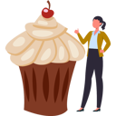 پیش‌نمایش فایل girl-is-looking-at-the-cupcake-10322337 از پک روز جهانی نوتلا