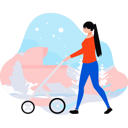 پیش‌نمایش فایل girl-carries-a-baby-in-a-stroller-10389522 از پک زمستان