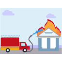 پیش‌نمایش فایل fire-is-being-extinguished-with-a-water-pipe-10350525 از پک خدمات آتش‌نشانی