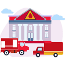 پیش‌نمایش فایل fire-trucks-parked-outside-the-fire-building-10350539 از پک خدمات آتش‌نشانی