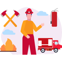 پیش‌نمایش فایل firefighter-is-standing-10350531 از پک خدمات آتش‌نشانی