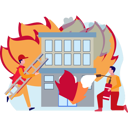 پیش‌نمایش فایل firefighters-putting-out-the-building-fire-10350532 از پک خدمات آتش‌نشانی
