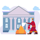 پیش‌نمایش فایل fireman-is-extinguishing-the-fire-10350543 از پک خدمات آتش‌نشانی