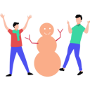 پیش‌نمایش فایل friends-building-snowman-10419882 از پک جشن دوستانه