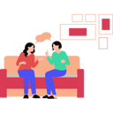 پیش‌نمایش فایل girls-sitting-on-couch-and-talking-to-each-other-10419844 از پک جشن دوستانه