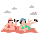 پیش‌نمایش فایل girls-taking-selfie-on-beach-10419876 از پک جشن دوستانه