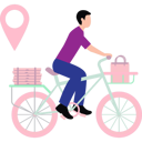پیش‌نمایش فایل delivery-boy-delivering-parcel-on-bicycle-10404687 از پک تحویل غذا