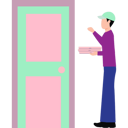 پیش‌نمایش فایل delivery-boy-standing-at-door-for-delivery-10404657 از پک تحویل غذا