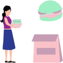 پیش‌نمایش فایل girl-delivering-pizza-boxes-10404678 از پک تحویل غذا
