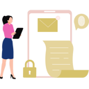 پیش‌نمایش فایل girl-checking-email-on-mobile-10455630 از پک سرویس ایمیل