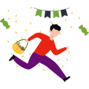 پیش‌نمایش فایل boy-is-running-with-a-bucket-of-candies-10464582 از پک هالووین