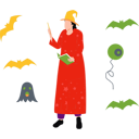 پیش‌نمایش فایل girl-is-dressed-as-a-wizard-10464538 از پک هالووین