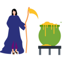 پیش‌نمایش فایل girl-is-standing-next-to-the-halloween-cauldron-10464562 از پک هالووین